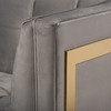 Baxton Studio Ambra Grey Velvet Upholstered and Tufted Sofa with Gold-Tone Frame 156-8865